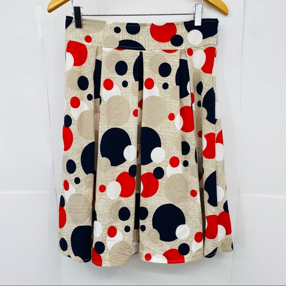 LASERA LINE Navy Red Polka Dot A-Line Skirt - Picture 1 of 6